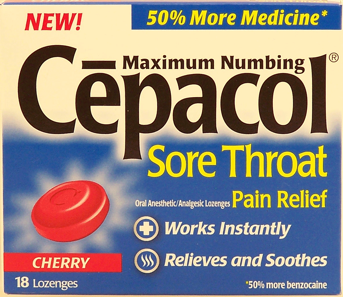Cepacol&nbsp;&nbsp;sore throat oral anesthetic lozenges cherry flavor Full-Size Picture